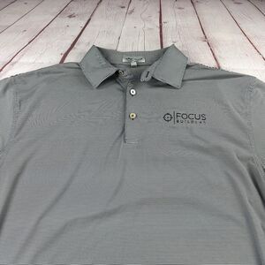 Peter Millar Summer Comfort Gray Polo Shirt Sz L Logo